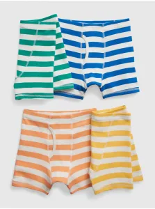 Sada štyroch chlapčenských pruhovaných boxerok v oranžovej, žltej, zelenej a modrej farbe GAP #5716953