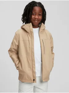 Béžová chlapčenská bunda na zips s kapucňou GAP #688184