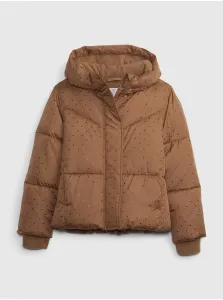 Hnedá dievčenská zimná bunda GAP #636520