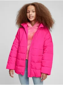 Ružová dievčenská bunda prešívaná GAP #651294