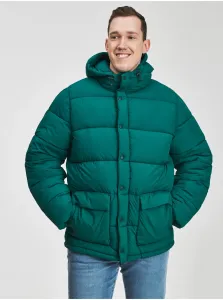 Zelená pánska bunda zimná s kapucňou GAP #719372