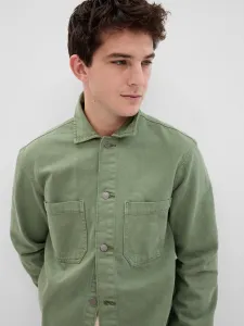 Zelená pánska rifľová košeľová bunda GAP #5117124