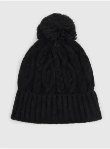 Čierna detská pletená zimná čiapka GAP #4625435