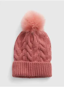 Ružová dievčenská čiapka s brmbolcom GAP #606483