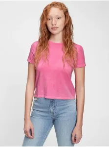 Ružové dámske tričko graphic shrunken t-shirt #1059333