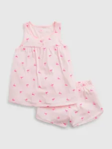 Svetloružové dievčenské vzorované pyžamo GAP #6697716