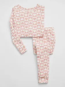 Bielo-ružové detské vzorované pyžamo GAP