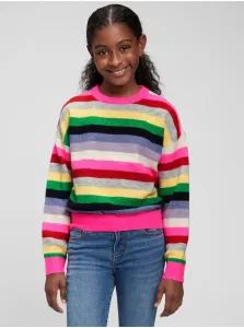Šedý dievčenský sveter farebný pruhovaný GAP #1066673