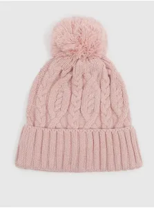 Ružová dievčenská pletená zimná čiapka GAP #4226709