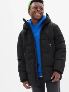 Čierna chlapčenská zimná prešívaná bunda GAP Teen #5088159