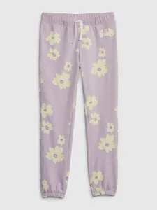 Svetlo fialové dievčenské kvetované tepláky GAP #5075033