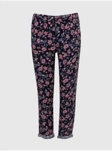 Ružovo-čierne dievčenské kvetované nohavice GAP #650163