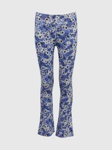 Bielo-modré dievčenské kvetované nohavice GAP