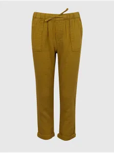 Horčicové dievčenské nohavice s pružným pásom GAP #650187