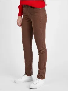 Hnedé dámske menčestrové nohavice GAP slim vintage #7042468