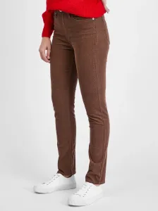Hnedé dámske menčestrové nohavice GAP slim vintage #603410