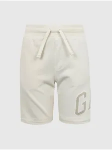 Smotanové chlapčenské šortky teplákové s logom GAP