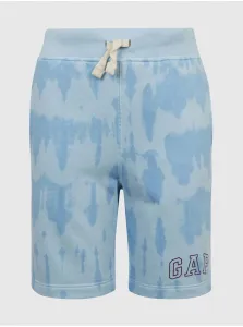 Modré chlapčenské šortky batikované logo GAP #678054