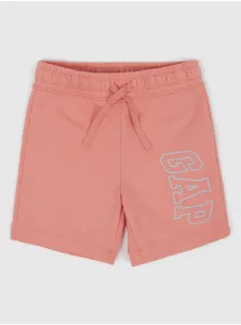 Ružové dievčenské šortky s logom GAP