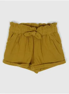 Horčicové dievčenské šortky s pružným pásom GAP #580112