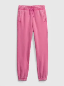 Ružové dievčenské tepláky fleece GAP #651278