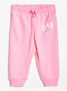 Detské nohavice GAP ružová farba, s potlačou #577422