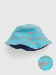 Šedo-modrý detský obojstranný klobúk GAP #5522714
