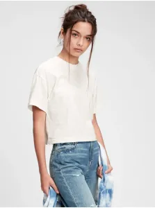Biele dievčenské tričko z organickej bavlny GAP Teen #1070083