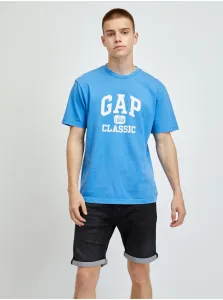 Modré pánske tričko logo GAP 1969 Classic organic #641481