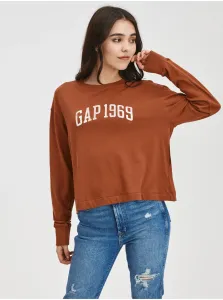 Hnedé dámske tričko s logom GAP 1969 #733786