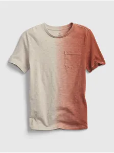 Detské bavlnené tričko GAP hnedá farba, vzorované