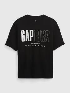 Čierne chlapčenské tričko s logom GAP #5519879