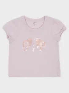 Svetloružové dievčenské tričko s logom GAP