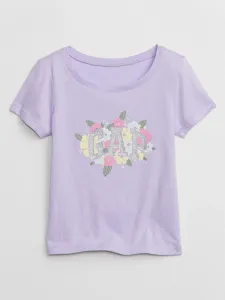 Detské bavlnené tričko GAP fialová farba #5984062