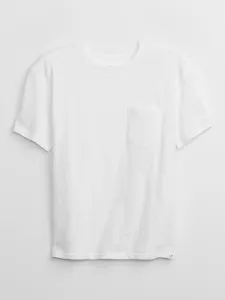 Biele chlapčenské tričko s vrecúškom GAP