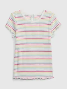 Ružovo-biele dievčenské pruhované tričko GAP #5983893