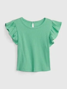 Zelené dievčenské tričko s volánmi GAP #5981012