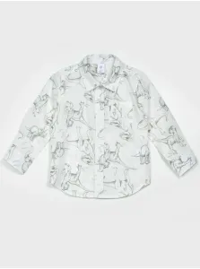 Biela chlapčenská košeľa s dinosaurmi GAP #681298