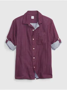 Vínová chlapčenská košeľa s dlhým rukávom GAP #617333