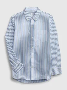 Bielo-modrá chlapčenská pruhovaná košeľa GAP
