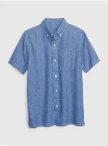 Modrá chlapčenská košeľa GAP ľan a bavlna #669521