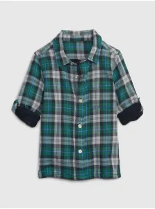 Zelená chlapčenská kockovaná košeľa GAP #641035