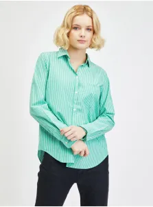Zelená dámska košeľa prúžkovaná classic GAP #701666