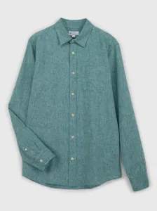 Zelená pánska košeľa s prímesou ľanu GAP