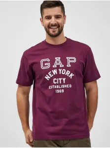 Vínové pánske tričko s potlačou GAP New York City #601434
