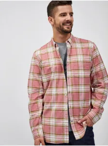 Ružová pánska kockovaná košeľa GAP standard oxford #615274