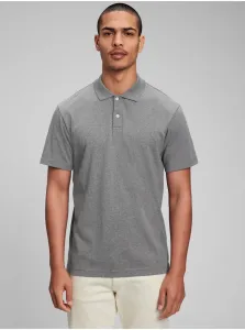 Bavlnené polo tričko GAP šedá farba, jednofarebné #701054