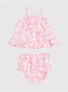 Bielo-ružový dievčenský vzorovaný kúpací set GAP #577695