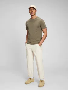 Basic tričká pre mužov GAP - kaki #6730834