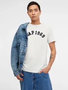 Biele pánske tričko s nápisom GAP 1969